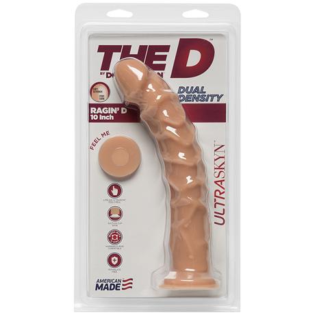 THE D by DOC JOHNSON RAGIN’ D 10 Inch Extra Veiny Dildo (Vanilla)