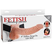 FETISH Fantasy Series 9″ Hollow Strap-On with Balls