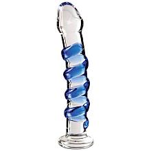 ICICLES No 05 Sapphire Spiral Glass Dildo 7 Inch