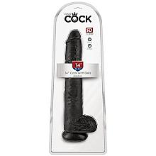 KING COCK 14″ Cock with Balls (Black)