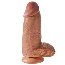 KING COCK 9″ Chubby Realistic Dildo with Suction Cup and Balls (Tan)
