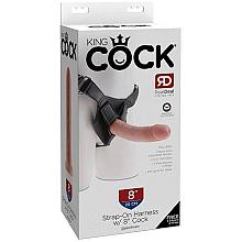 KING COCK Strap-On Harness w/ 8″ Cock