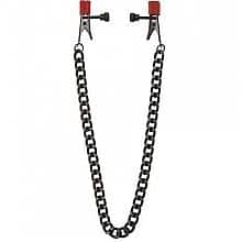 KINK by DOC JOHNSON Nipple Clips with Heavy Chain and Silicone Tips CHAIN
