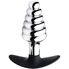 MASTER SERIES DARK HIVE Metal & Silicone Ribbed Anal Plug