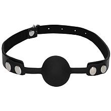 Ouch! BLACK&WHITE Silicone Ball Gag with Adjustable Bonded Leather Straps
