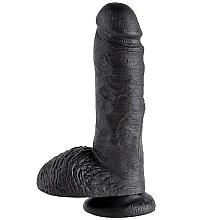 pipedream KING COCK 8″ Cock with Balls Suction Cup Dildo (Black)