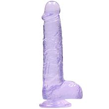 REALROCK CRYSTAL CLEAR DILDO 6″ / 15 cm Realistic Dildo with Balls and Suction Cup (Purple)