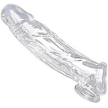 SIZE MATTERS Realistic Clear Penis Enhancer + Ball Stretcher