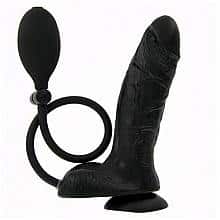TRINITY MEN 7″ Black Suction Cup Inflatable Dildo